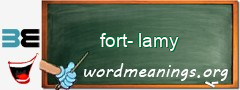 WordMeaning blackboard for fort-lamy